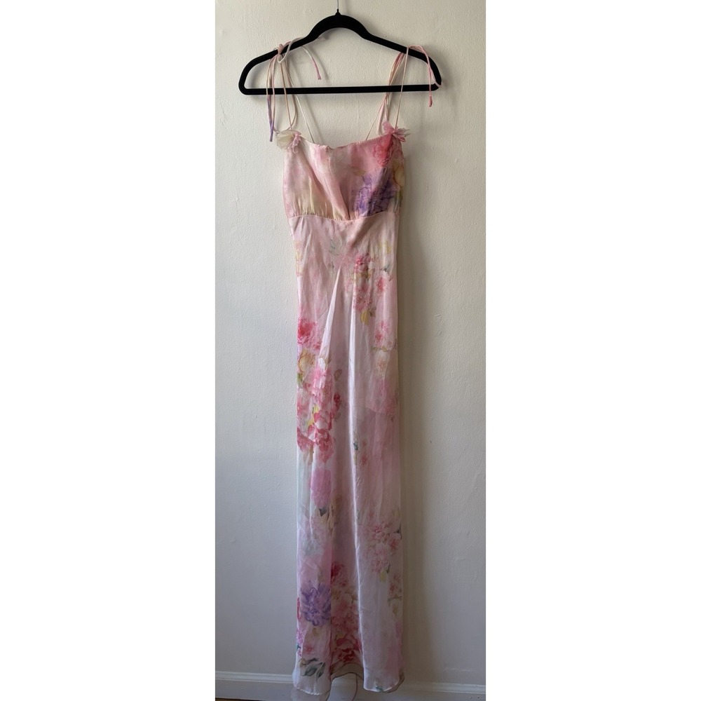 For Love and Lemons Lisa Maxi Dress Floral Print Pink Size Medium M $289 - Picture 4 of 9
